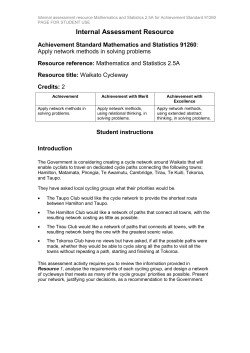 Level 2 Mathematics and Statistics internal assessment resource