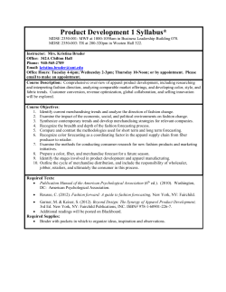 Product Development 1 (MDSE 2350): MWF 1000