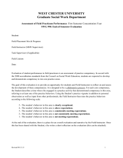 Final Evaluation - West Chester University