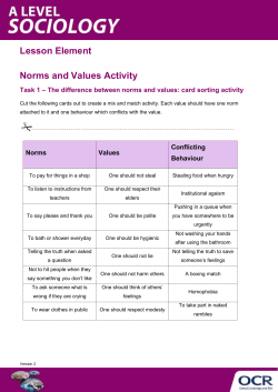 Norms and Values Activity