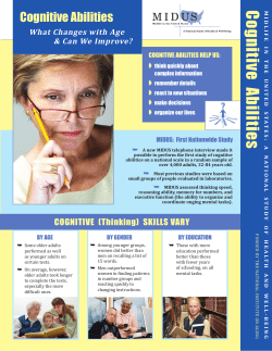 Cognitive Abilities - MIDUS - University of Wisconsin&ndash;Madison