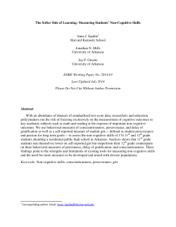 Measuring Students` Non-Cognitive Skills