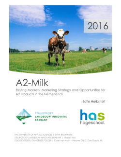 A2-Milk 2016 - Stuurgroep LIB