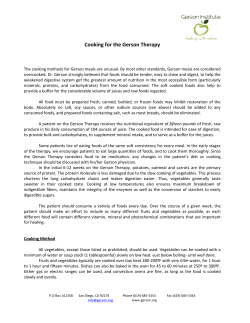Cooking for the Gerson Therapy