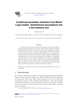 Conditional parameter estimates from Mixed Logit models