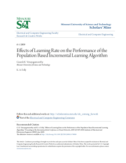 Effects of Learning Rate on the Performance of the