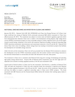 National Grid Becomes An Investor In Clean Line Energy
