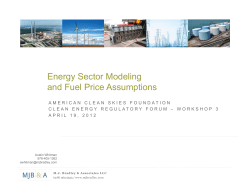 Energy Sector Modeling and Fuel Price Assumptions