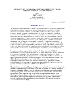 Parental acceptance-rejection theory, methods, evidence, and