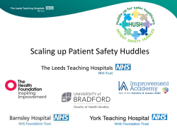 Scaling up Patient Safety Huddles at LTHT
