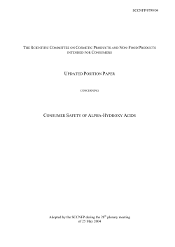 SCCNFP Updated position paper concerning consumer safety of