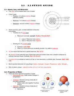 2.1 and 2.2 Study Guide