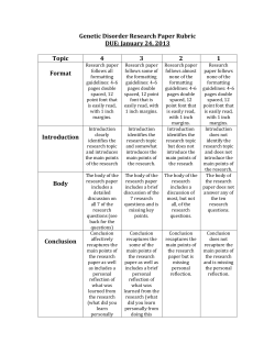 Genetic Disorder Research Paper Rubric