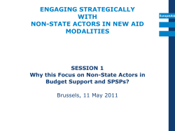 Engaging Non-State Actors in New Aid Modalities for