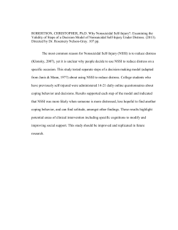 ROBERTSON, CHRISTOPHER, Ph.D. Why Nonsuicidal Self