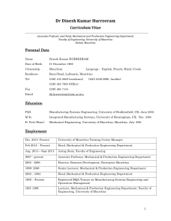 Dinesh K Hurreeram - University of Mauritius