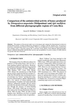 Comparison of the antimicrobial activity of honey produced by