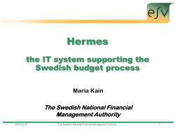 Hermes the IT-system for supporting the budget process