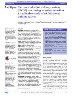 (ENDS) use during smoking cessation: a qualitative