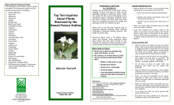 Top Ten Inquiries About Plants Received by the Hawaii Poison Hotline