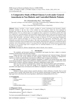 A Comparative Study of Blood Glucose Levels under