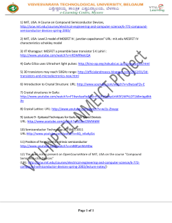 1) MIT, USA: A Course on Compound Semiconductor Devices, http