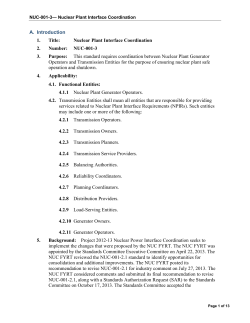 A. Introduction 1. Title: Nuclear Plant Interface Coordination 2