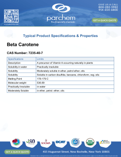 Beta Carotene Specifications