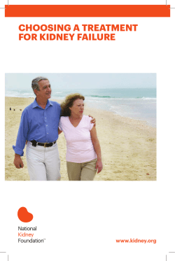 Choosing A Treatment For Kidney Failure