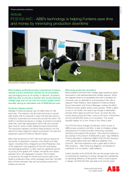 Article PCS100 AVC - ABB`s technology is helping