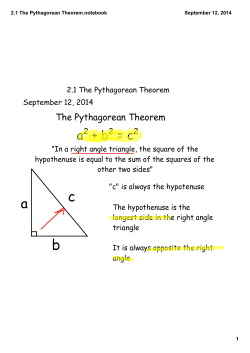 2.1 The Pythagorean Theorem.notebook