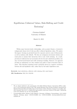 Equilibrium Collateral Values, Risk