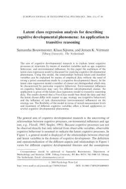 Latent class regression analysis for describing cognitive