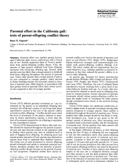 Parental effort in the California gull: tests of parent