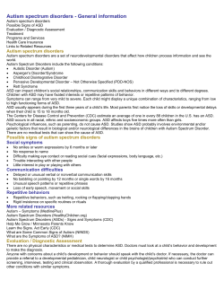 Children with Autism Spectrum Disorders General Information