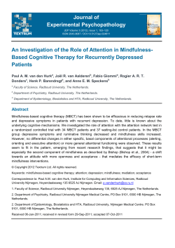 An investigation of the role of attention in mindfulness