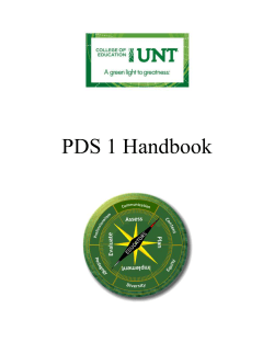 PDS 1 Handbook - UNT College of Education
