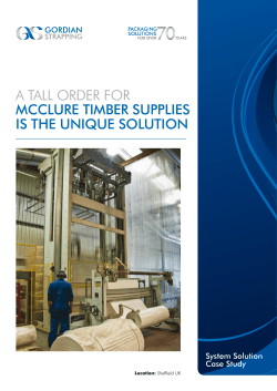 A tAll order for MCClure TiMber SupplieS iS The unique SoluTion