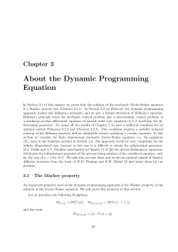 About the Dynamic Programming Equation