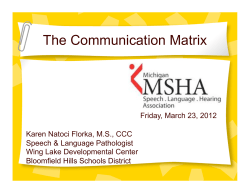The Communication Matrix - Michigan Speech Language Hearing