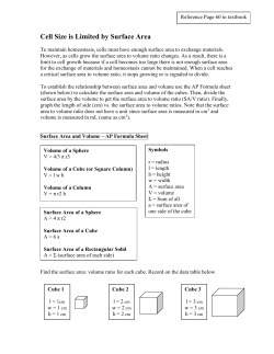 Cell Size is Limited by Surface Area