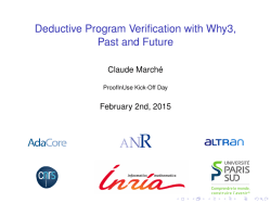 Deductive Program Verification with Why3, Past and