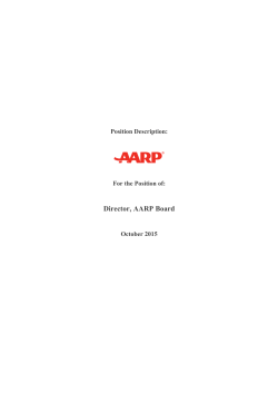 Board Member Position Profile AARP