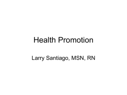 Healh Promotion and Illness