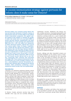 A cocoon immunisation strategy against pertussis