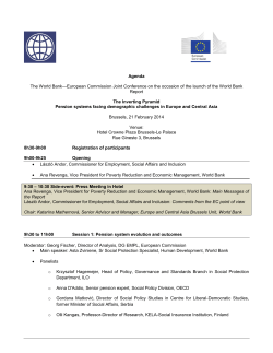 Agenda The World Bank&mdash;European Commission Joint Conference