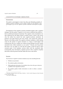 cognitive-systemic mediation