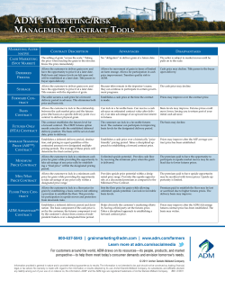 adm`s marketing/risk management contract tools - e-ADM