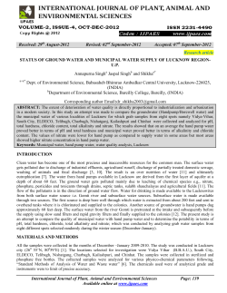 status of ground water and municipal water supply of lucknow