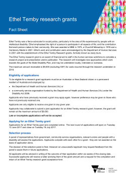 Ethel Temby researach grant program